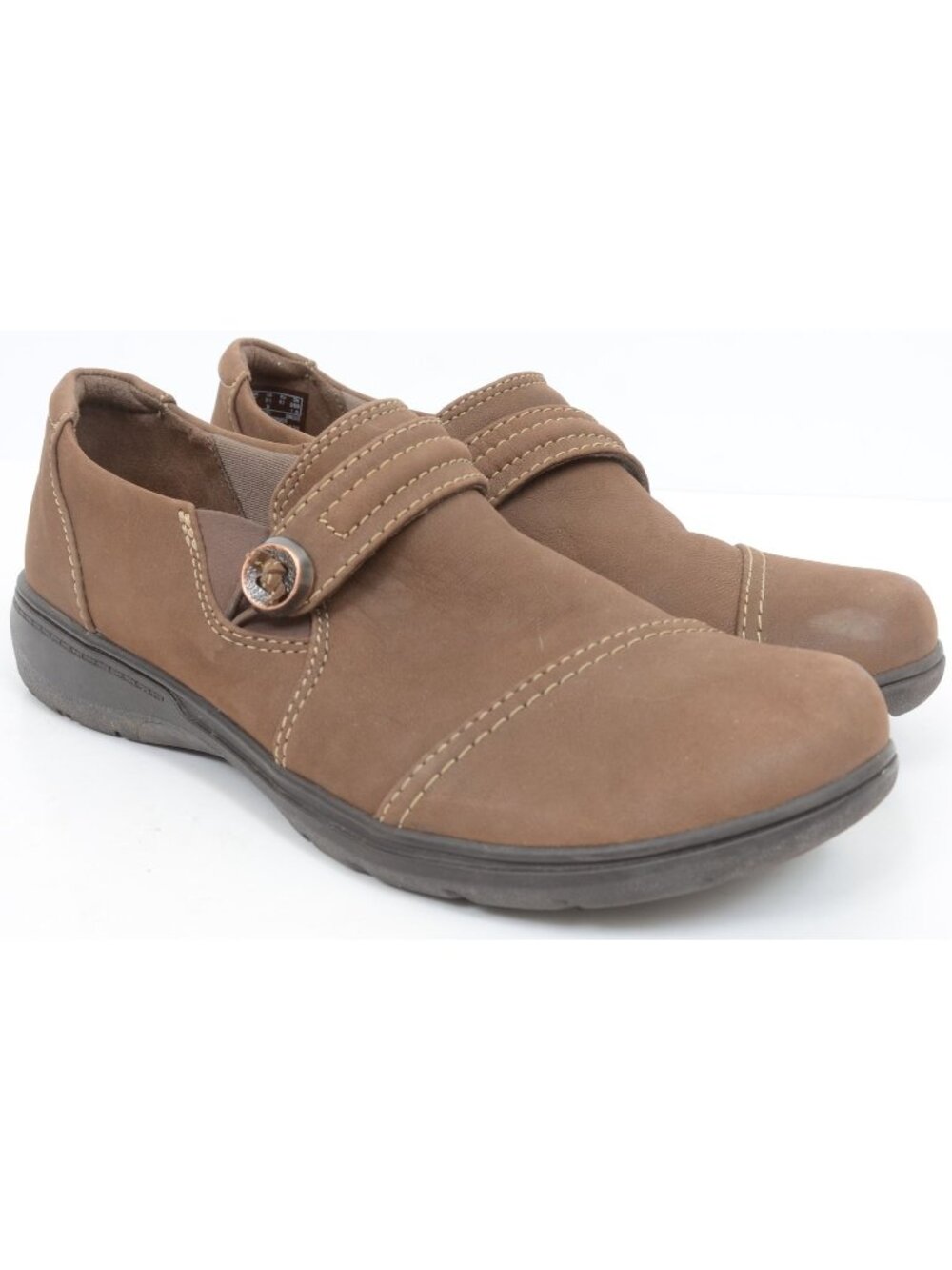 Clarks Women's US 9.5 Carleigh Pearl Leather Loafer Slip-On Shoes Comfy Walking